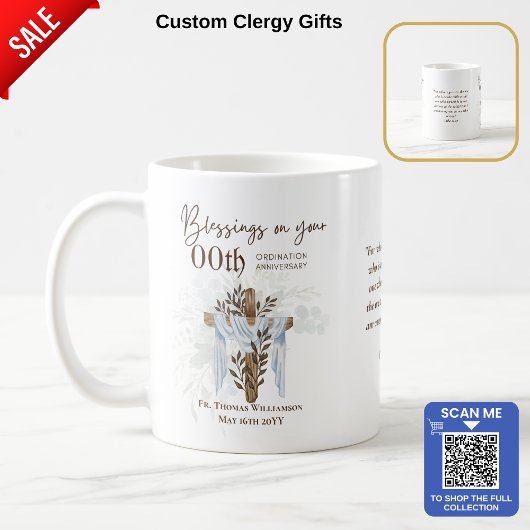 Mug TOUTE ORDINATION ANNIVERSAIRE Prêtre Pasteur Minis