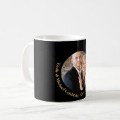 Mug TOUTE PHOTO Mariage D'Anniversaire En Marbre Noir (Devant gauche)