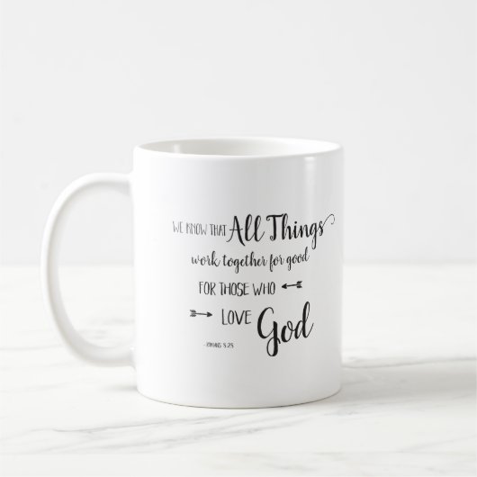 Mug Toutes les choses fonctionnent ensemble - Rm 8:28 (Gauche)