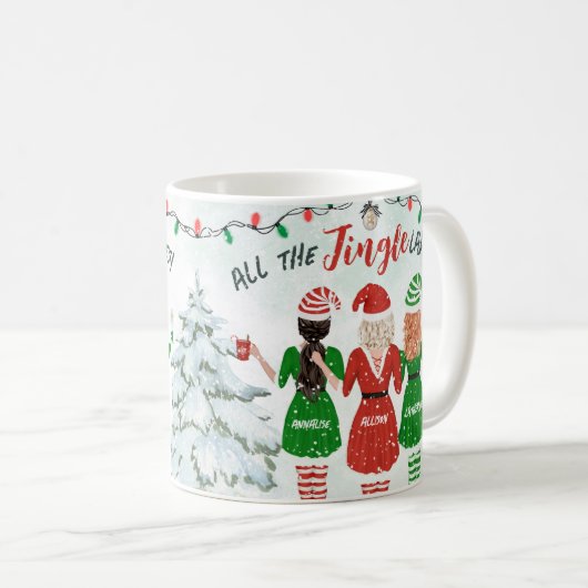 Mug Toutes les filles Jingle Soeurs Besties Noël (Devant droit)