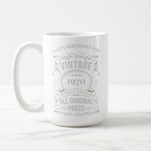 Mug Toutes les pièces originales ANNÉE NÉ PAPA GRANDPA (Gauche)