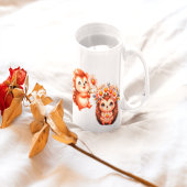 Mug  Tow cuteRomantic Floral Hedgehog Duo Illustration