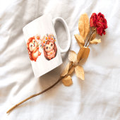 Mug  Tow cuteRomantic Floral Hedgehog Duo Illustration