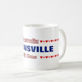 Mug TOWNSVILLE - Mon domicile - Australie;Coeurs (Devant droit)