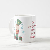Mug Toy Soldier Stars Nom de l'enfant Love Père Noël (Devant gauche)