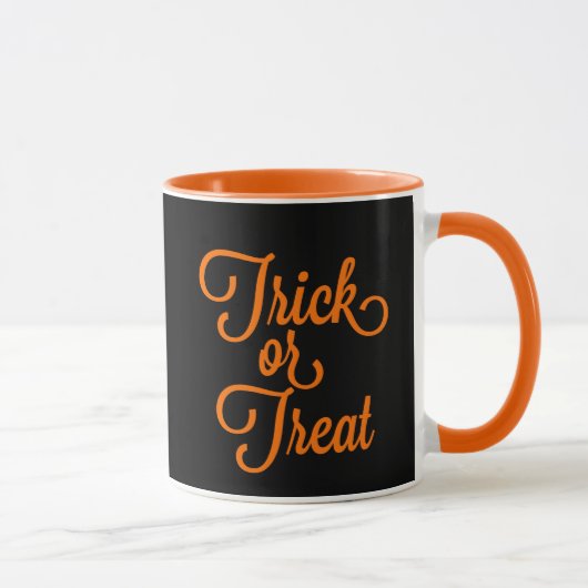 Mug Trace ou traitement Halloween noir et orange (Droite)