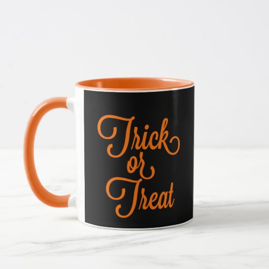 Mug Trace ou traitement Halloween noir et orange (Gauche)