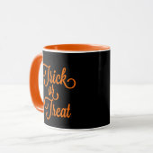 Mug Trace ou traitement Halloween noir et orange (Devant gauche)