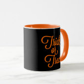 Mug Trace ou traitement Halloween noir et orange (Devant droit)