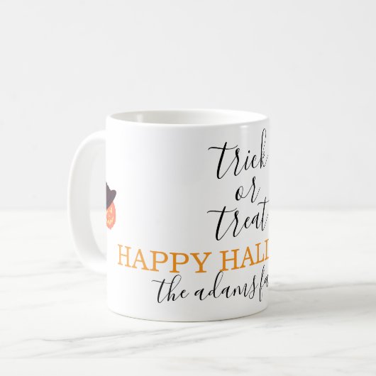 Mug Trace ou traitement Script moderne Halloween (Devant gauche)