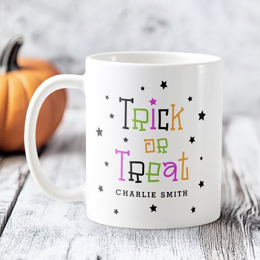 Mug Tracer ou traiter les étoiles de nom Halloween