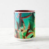 Mug Traces Brown sur vert rouillé et aquamarine (Centre)