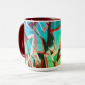 Mug Traces Brown sur vert rouillé et aquamarine (Devant gauche)