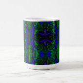 Mug Traços azuis "flutuando" sobre fundo verde. (Centre)