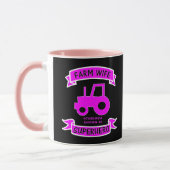 Mug Tracteur rose de l'élevage d'une femme de ferme (Gauche)