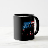 Mug Tractor USA Drapeau design pour Patriotic Farmer (Devant droit)