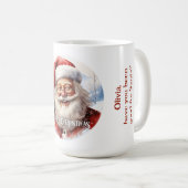 Mug Tradition classique Père Noël Illustration Script (Devant droit)