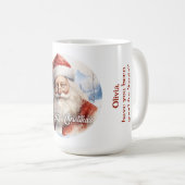 Mug Tradition classique Père Noël Illustration Script (Devant droit)
