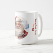 Mug Tradition classique Père Noël Illustration Script (Devant droit)