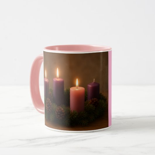 Mug Traditional Advent Wreath Third Sunday (Devant gauche)