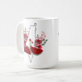 Mug Traditional Palestine elements in palestine map (Devant gauche)