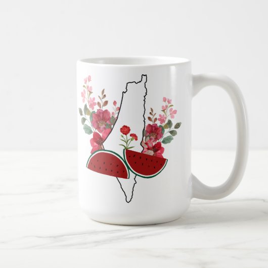 Mug Traditional Palestine elements in palestine map (Droite)