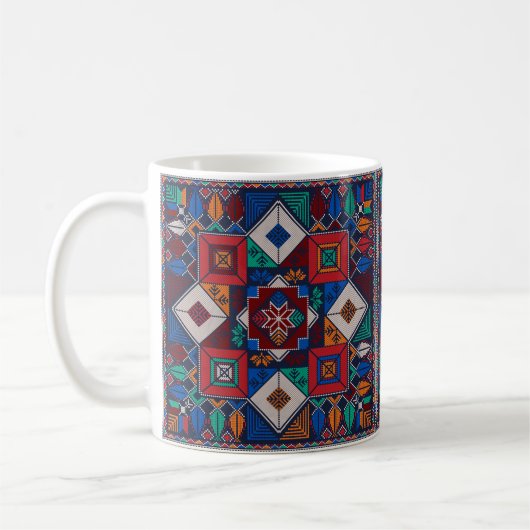 Mug Traditionnel Palestine Broderie tatreez coloré (Gauche)