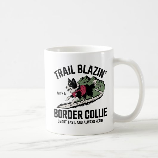 Mug Trail Blazin'Border Collie Design d'aventure (Droite)