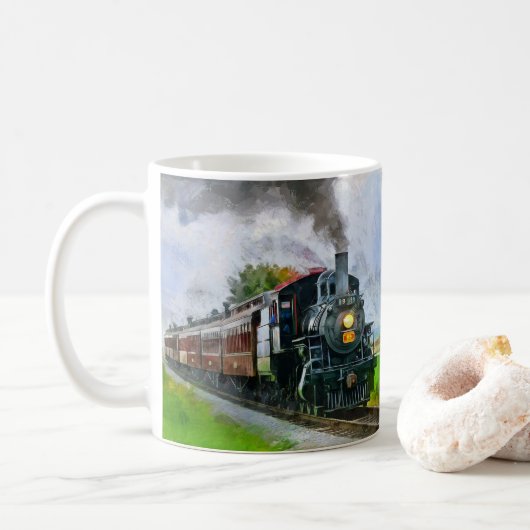 Mug Train à vapeur 89, Chemin de fer Locomotive Moteur (Avec donut)