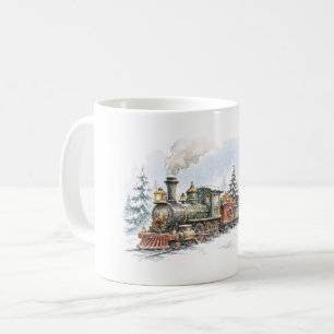 Mug Train à vapeur de Noël avec des cadeaux pour le tr