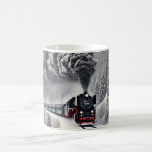 Mug Train à vapeur d'hiver - Locomotive Vintage classi