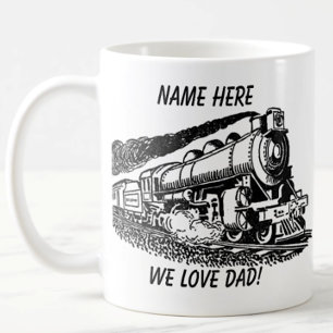 Mug Train à vapeur pour papa Ajouter un nom Changer de
