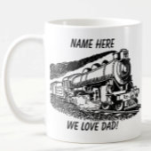 Mug Train à vapeur pour papa Ajouter un nom Changer de