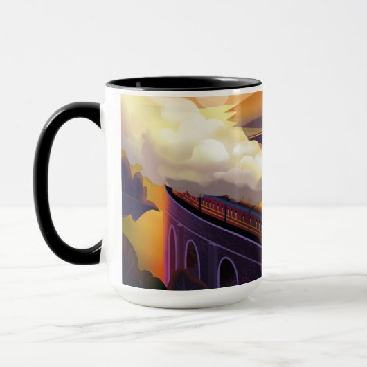 Mug Train à vapeur traversant un pont en Écosse (Gauche)