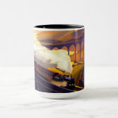 Mug Train à vapeur traversant un pont en Écosse (Centre)