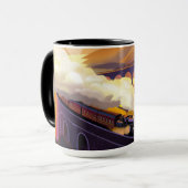 Mug Train à vapeur traversant un pont en Écosse (Devant gauche)