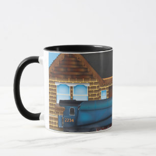 Mug Train à vapeur vintage en gare