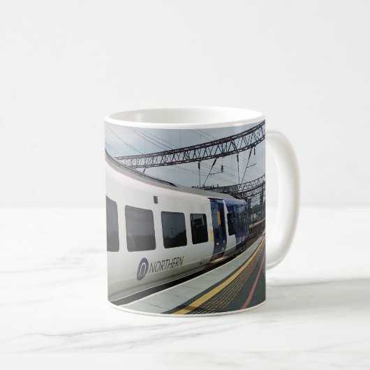 Mug Train bleu et blanc (Devant droit)