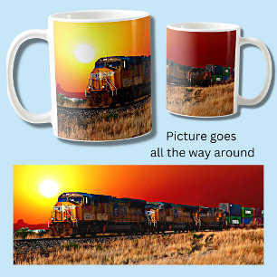 Mug Train de marchandises Sunset Diesel Locomotive