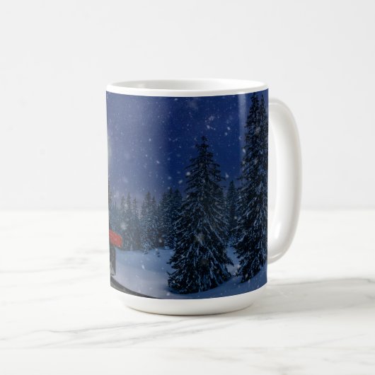 Mug Train de Noël dans la neige (Devant droit)