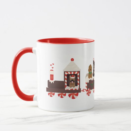 Mug Train de Noël de chien (Gauche)
