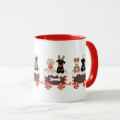 Mug Train de Noël de chien (Devant droit)