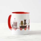 Mug Train de Noël de chien (Devant gauche)