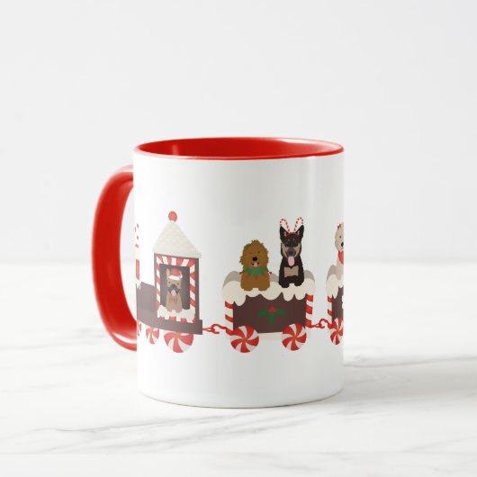 Mug Train de Noël de chien (Devant gauche)