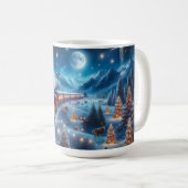 Mug Train de Noël magique dans un paysage enneigé (Devant droit)