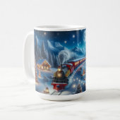 Mug Train de Noël magique dans un paysage enneigé (Devant gauche)