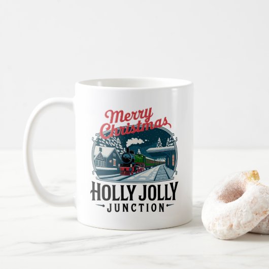 Mug Train de Noël Vintage (Avec donut)