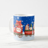 Mug Train gnome de Noël avec ciel nocturne et flocon (Devant gauche)