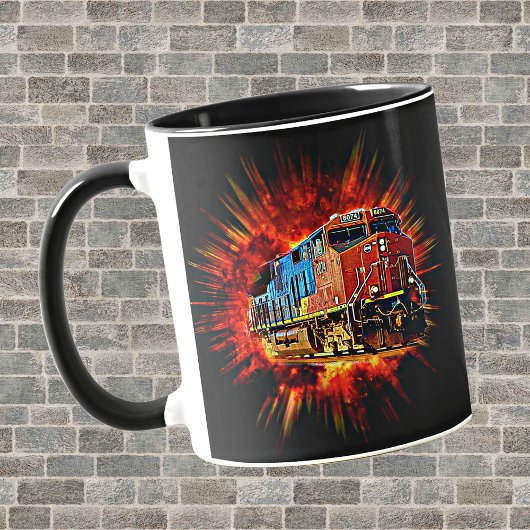 Mug Train Locomotive Diesel Éclatant