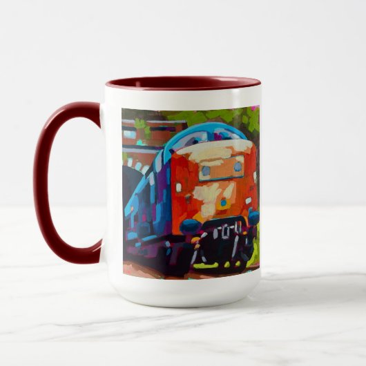 Mug Train Painting - Gift for Train Enthusiasts (Gauche)